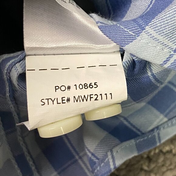 Faherty Button Down Shirt Men's Large Blue Gingham Check Movement Performance - Picture 7 of 13